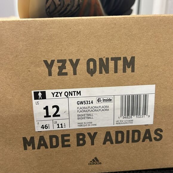 ?? Adidas Yeezy QNTM Flash orange basketball shoes with OG Box Men Sz 12 - EUC